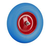 Roue de brouette en caoutchouc 39 cm bleu rouge roue increvable roue avec essieu