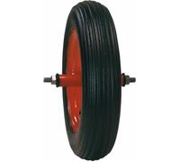 Roue de brouette gonflable - - Jante métal ø 370 - Noir - Rouge