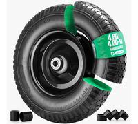 Roue de Brouette Increvable 4.80/4.00-8 avec Jante en Acier - Roue Pleine 400x100 pour Brouettes, Petites Remorques de Jardin - Charge Max. 150kg - Inclus Cales en Nylon - Alésage 20mm - MOOVMOOV