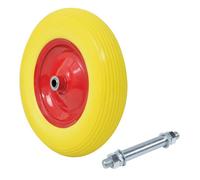 Roue de brouette increvable avec 1 axe 20mm - diamètre 385mm - Charge max 150 kg - Jante acier