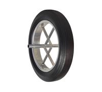 Roue de brouette increvable jante métal Ø270 mm - pneu 385 x 66 mm - Axe soudé Ø20mm longueur 242mm""