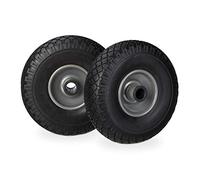 Roue de brouette, lot de 4, caoutchouc, 3.00-4", roue de rechange, pour axe de 25 mm, 260x85 mm, noir-gris