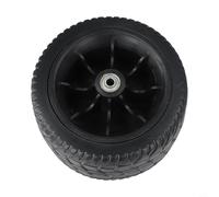 Roue de chariot de camping en caoutchouc et plastique de 17 cm avec bande de roulement antidérapante, capacité de charge de 200 kg, convient aux chariots et chariots pliants - Noir, 700 g