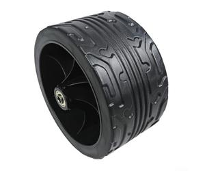 Roue de chariot de camping robuste en plastique PP, 6,5 pouces de diamètre, 3,9 pouces de large, profil antidérapant pour chariot pliable et diable de transport, noir