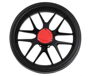 Roue de chariot de golf Push-Pull de 25,4 cm avec axe de 10 mm, pièce de rechange en mousse EVA pour un roulement fluide sur le parcours, noyau en plastique pour une traction manuelle facile (noir)