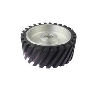 Roue de contact en caoutchouc dentelée 200 x 75 mm, équilibrée dynamiquement, for ponceuse à bande(6202 installed 12.7,Medium 70A)