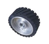 Roue de contact en caoutchouc dentelée 200 x 75 mm - Ponceuse à bande équilibrée dynamiquement(Hard 90a,ID 25mm)