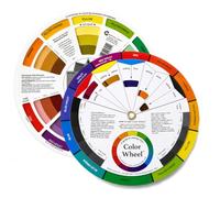 Roue de couleur de poche pour artiste, roue de couleur créative, roue de couleur pour artiste et guide de mélange, roue de couleurs compacte double face, pour peinture, aérographe, maquillage