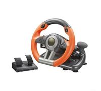 Roue de course et pédales avec pédale linéaire, construction ABS, design ergonomique pour un contrôle précis, compatible avec PC, PS4, Nintendo Switch (orange)