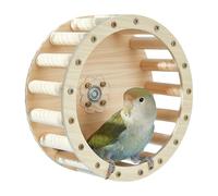Roue De Course pour Oiseaux Jouets d'exercice | Roue d'exercice pour Perruche Et Hamster,Accessoires De Cage en Bois Interactifs pour La Croissance Intellectuelle des Perruches pour Conures Et