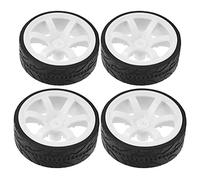 Roue de Course RC, résistance à l'écrasement 1/10 Pneus RC Robustes et durables Résistance à l'usure pour modèles de Voiture Accessoires pour Roue RC 1/10 Drift(Blanche)