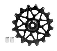 Roue de dérailleur arrière 10T 16T avec roulements en porcelaine et 2 bagues pour vélo compatible avec les systèmes de dérailleur 6 12 vitesses Matériau en alliage d'aluminium (16T Noir)