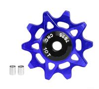 Roue de dérailleur arrière 10T16T avec poulie de guidage et double bagues en alliage d'aluminium compatible avec les systèmes multi-vitesses (10T bleu)