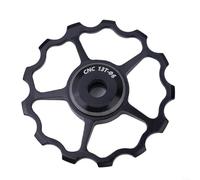 Roue de dérailleur arrière 11T, 13T, 15T pour vélo de route avec construction en alliage d'aluminium et roulement en acier scellé (noir 13T)