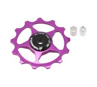 Roue de dérailleur arrière de vélo avec roulement en acier scellé 1113T poulie en céramique pour un fonctionnement fluide (13T violet)