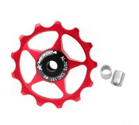 Roue de dérailleur arrière de vélo avec roulement en acier scellé 1113T poulie en céramique pour un fonctionnement fluide (13T rouge)