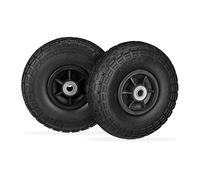 Roue de diable, lot de 4, en caoutchouc, increvables, 260 x 85, essieu de 16 mm, 4.1/3.5-4, jusqu'à 150 kg, noir