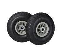 Roue de diable, lot de 4, roues de brouette, roue de rechange axe,3.00-4 , caoutchouc 260x85 mm 80 kg, noir - gris