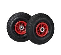 Roue de Diable, Lot de 4, Roues de brouette, Roue de Rechange axe,3.00-4, Caoutchouc 260x85 mm 80 kg, Noir