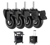 ASHILD Roulette pivotante silencieuse de 75 mm avec Frein (Charge 200 kg / 4 pièces) roulettes pivotantes pour Chariot Robuste Boulon de Roulette de Meubles de Remplacement | M8, M10, | X25 (Taille