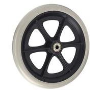 Roue de fauteuil roulant Almeigrity 8 pouces en PU, roulette de rechange antidérapante avec roulement à billes, grise