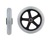 Roue De Fauteuil Roulant Roues de caddie en caoutchouc Durable, 6/7/8 pouces, antidérapantes, pneus solides, remplacement de roue, roulette avant for fauteuil roulant(7inch-Grey)