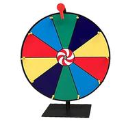 Roue de fortune - Match de table de carnaval - Roulette de 30 cm - 30 cm - Concours de fortune avec support - Roue de prix effaçable à sec - Jeu de rotation Fortuned Spin pour salon professionnel