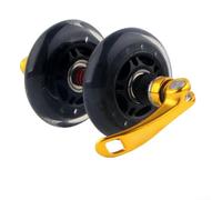 Roue de fourche avant à dégagement rapide pour VTT avec roue en polyuréthane et pièces en alliage d'aluminium pour une installation sûre (jaune)