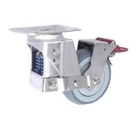 Roue de frein universelle de 7,6 cm, 12,7 cm, résistante à la poussière, aux chocs, ressort absorbant les vibrations, durable, robuste et résistante à la pression (10,2 cm)