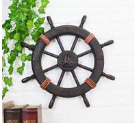 Roue de gouvernail en bois [Ø-45cm] | Bateau pirate - Décoration de yacht maritime | Roue à rayons | Idée cadeau comme décoration murale, décoration de terrasse, décoration de cabane, décoration de gr