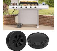 Roue de Gril, Lot de 2 6 pouces/7 pouces Pièces de rechange pour roues de gril Plastique Kit de roue pour barbecue avec couvercle de roue pour Charbroil (6 Pouces)