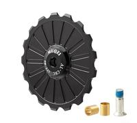 Roue de guidage arrière de vélo avec roulement en céramique et construction en alliage d'aluminium conçue pour retenue de balancement de chaîne et réponse rapide (17T noir)