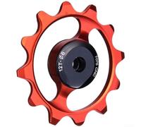 Roue de guidage de dérailleur arrière étroite 12T compatible avec les dérailleurs arrière de VTT et de vélo de route pour un changement de vitesse stable (rouge)