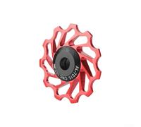 Roue de guidage en alliage d'aluminium à profil à dents profondes adaptée pour les vélos de route, réduit l'usure de la chaîne et engagement fiable pendant le cyclisme (rouge 11T)