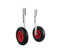 Roue de Halage Lot de 2 roues de lancement de bateau gonflable, capacité de charge de 136 kg, cadre en aluminium, pneu en caoutchouc de 38 cm de diamètre, outil de déplacement de navire pour Annexes,