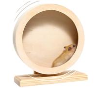 Roue de Hamster étanche à l'épreuve d'humidité Stable en Bois Stable Roue de Hamster Silencieux pour Hamsters Nains, Rat Gerbille, Petits Animaux, hérisson
