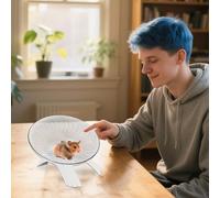 Roue De Hamster Soucoupe Volante, Petite d'exercice Silencieuse pour Animaux Compagnie, Souris, Hérissons, Roue Course en Plastique PP Stable Et Antidérapante, Jouet Anti-Stress Cage Hamster, 7,09 X