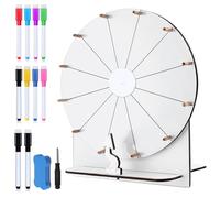 Roue De La Fortune, 29cm Roue De La Chance, Effaçable Roue De Jeu Avec Gomme, Marqueur Et Tournevis Personnalisable Avec Support, Roue De Prix En Bois Pour Jeux De Loterie, Jeux De Mots, Carnaval,Fête