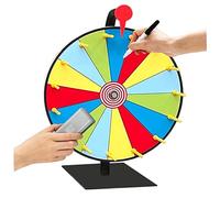 Roue de la fortune pour tourner la roue 30,5 cm 10 emplacements 5 couleurs Réutilisable Roue porte-bonheur Essuyable à sec avec base à ventouse pour fête, carnaval, foire fortune, roue de roulette