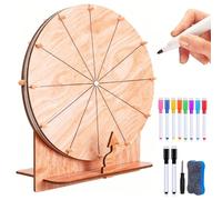 Roue De La Fortune, Roue De Jeu De Mariage De 30cm, Roue De Prix En Bois, Kit De Roue De Récompense Roue De Prix Avec Support, Pour Jeux De Loterie,Jeux De Mots,Carnaval,Fête