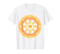 Roue de la Loi du Chakra du Dharma Dharmachakra T-Shirt Graphique avec Valeur, Homme, Blanc, L