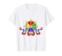 Roue de la Loi du Chakra du Dharma Dharmachakra T-Shirt Graphique avec Valeur, Homme, Blanc, XL