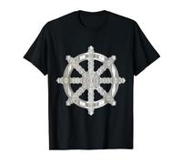 Roue de la Loi du Chakra du Dharma Dharmachakra T-Shirt Graphique avec Valeur, Homme, Noir, S