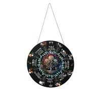 Roue de l'année Calendrier de sorcière - de porte - Décoration murale - de sorcière païenne - Signe céleste - de Yule pour décoration de Noël - Roue de l'année