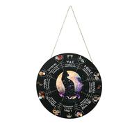 Roue de l'année Calendrier de sorcière - de porte - Décoration murale - de sorcière païenne - Signe céleste - de Yule pour décoration de Noël - Roue de l'année