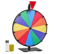 Roue de Loterie 304,8 mm-VEVOR-Roue de la Fortune Rotative sur Table à 12 Emplacements avec Support-6 Couleurs