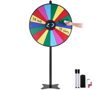Roue de Loterie-VEVOR-910 mm, Roue de Fortune Effaçable à Sec à 18 Fentes, Roue de Fortune de Table ou Sur Pied, Avec 2 Marquages