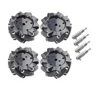 Roue de Mecanum 5/10/15KG Charge 60/80/96mm Roue Mecanum Avec 4/6mm TT Moyeux for Raspberry Pi DIY STEM Robot Éducatif Kit Gr-ande Charge Robot Manipulation ( Color : 80MM D4mm , Size : Mecanum Wheel