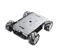 Roue de Mecanum Kit de châssis de voiture robot à double roue Mecanum, capacité de charge de 15 kg, avec 4 moteurs à encodeur 12 V for Ardo, RaspPi et projets STEM DIY.