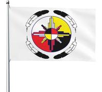 Roue De Médecine Amérindienne Drapeau Jardin Drapeaux De Jardin Double Face Bannière De Cour Suspendre Pour Maison Pelouse Ferme 3X5 Ft